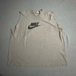 Nike Graphic Muscle Tee - Gray Sleeveless Gym Shirt - Men's Size XX L - Raw Edge